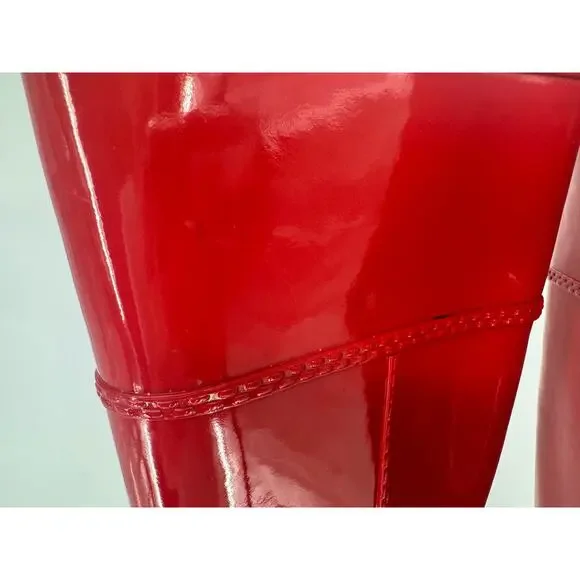 Michael Kors Fulton Harness Rain Boots Red Cabin City Fall Spring Chic  Size 6 - Picture 5 of 9